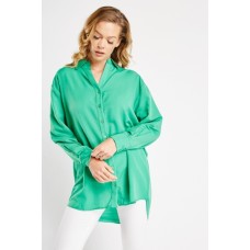 Cut Out Back Dip Hem Shirt
