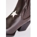 Cut Out Detailed Court Mid Heel Boots