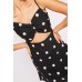 Cut Out Front Embroidered Dress