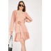 Decorative Belted Wrap Mini Dress
