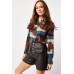 Decorative Buttons Faux Leather Shorts