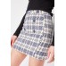 Decorative Buttons Textured Skirt