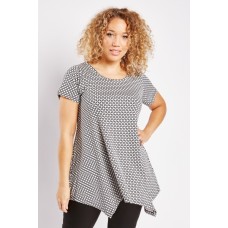 Diamond Print Short Sleeve Top