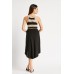 Dip Hem Black Midi Skirt