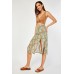 Ditsy Print Slit Front Skirt