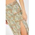 Ditsy Print Slit Front Skirt