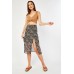 Ditsy Print Slit Front Skirt