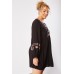 Embroidered Motif Tie Up Mini Dress