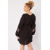 Embroidered Motif Tie Up Mini Dress