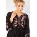 Embroidered Motif Tie Up Mini Dress