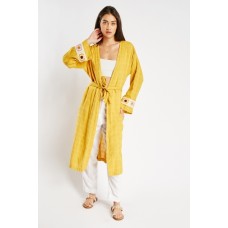Embroidered Patch Tie Up Kimono