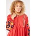 Embroidered Tie Up Neck Top