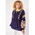 Embroidered Tie Up Neck Top