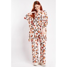 Encrusted Animal Print Top And Bottoms Set