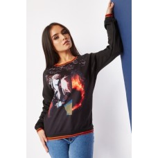 Encrusted Printed Sweatshirt