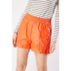 Faux Leather Elasticated Shorts