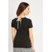 Faux Pearl Collared Top