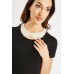 Faux Pearl Collared Top