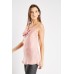 Faux Pearl Strap Cowl Neck Top
