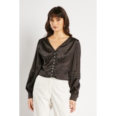 Fitted Sleeve Silky Blouse