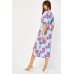 Flared Sleeve Printed Midi Dress