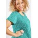 Floral Pattern Dip Hem Top