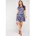 Floral Short Sleeve Swing Dress