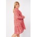 Flower Print Smock Buttoned Dress