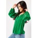 Gathered Panel Long Sleeve Blouse