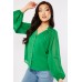Gathered Panel Long Sleeve Blouse