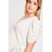 Gathered Short Sleeve Wrap Top