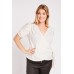 Gathered Short Sleeve Wrap Top