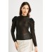 Gathered Shoulders Mesh Blouse