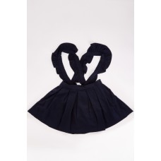 Gathered Strap Navy Pinafore Girls Dress