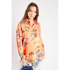 Graphic Print Oversized Shirt