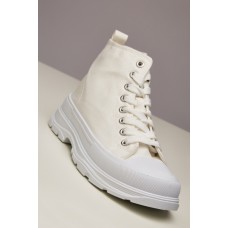 Lace Up Canvas Ankle Trainers