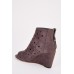 Laser Cut Open Toe Wedge Boots