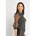 Mesh Sleeve Polka Dot Top