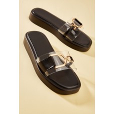 Metallic Clear Strap Sliders