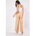Metallic Decorative Chain Wide Leg Trousers