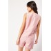 Military Button Insert Tweed Playsuit