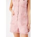 Military Button Insert Tweed Playsuit
