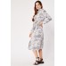Monochrome Printed Shirt Midi Dress