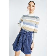 Paperbag High Waist Cord Shorts