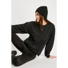 Partly Cotton Round Neck Plain Sweater