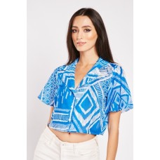 Printed Cropped Shirt