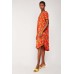 Printed Gathered Panel Tunic Dress