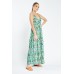 Printed Strappy Wrap Maxi Dress