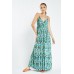 Printed Strappy Wrap Maxi Dress