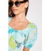 Puff Sleeve Printed Mini Dress